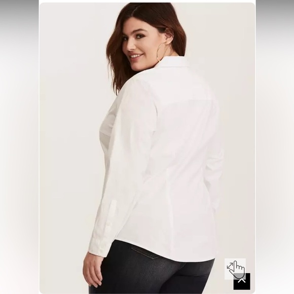 Torrid | Poplin Collared Shirt Bright White sz 1x - Picture 2 of 16